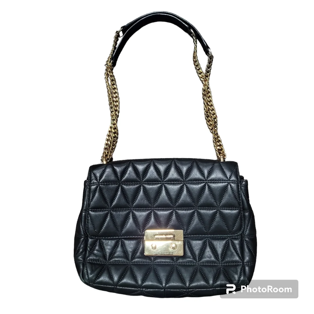 Michael Kors Black Leather Quilted Sloan Bag